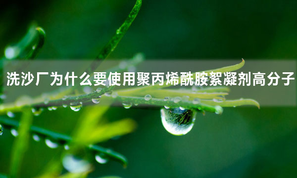 洗沙廠為什么要使用聚丙烯酰胺絮凝劑高分子？